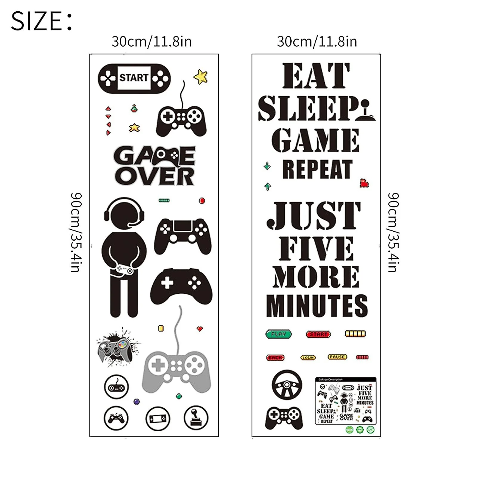 Наклейки на стіну Game Zone Набір із 36 шт. Знімні Вінілові, фото №7 Наклейки на стіну Game Zone Набір із 36 шт. Знімні Вінілові, фото №7