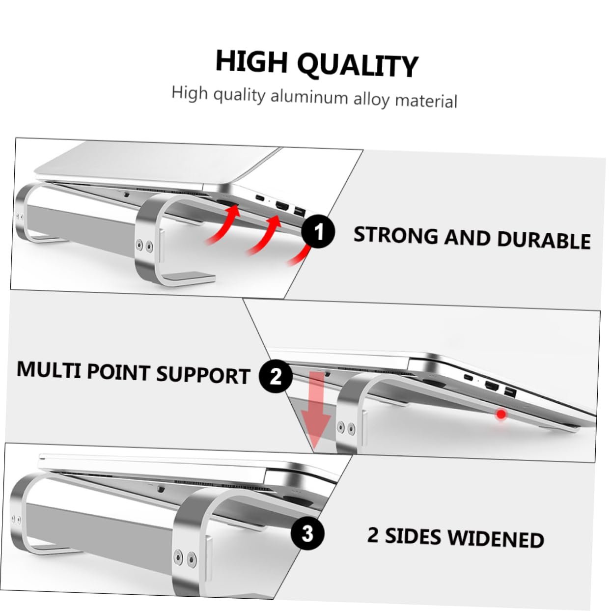 Подставка для ноутбука Homoyoyo Алюминиевый сплав Серебристый, фото №4