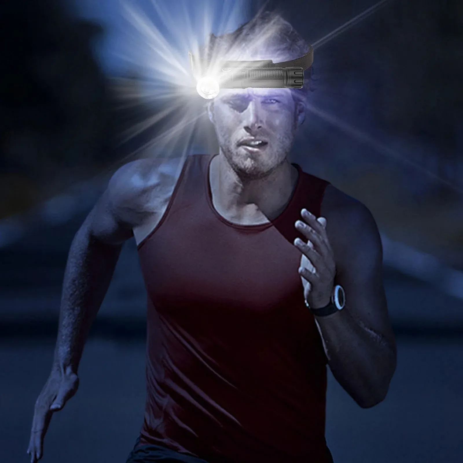 Фонарик Generisch с поворотной головкой Аккумуляторный ручной с поворотом на 90, фото №3