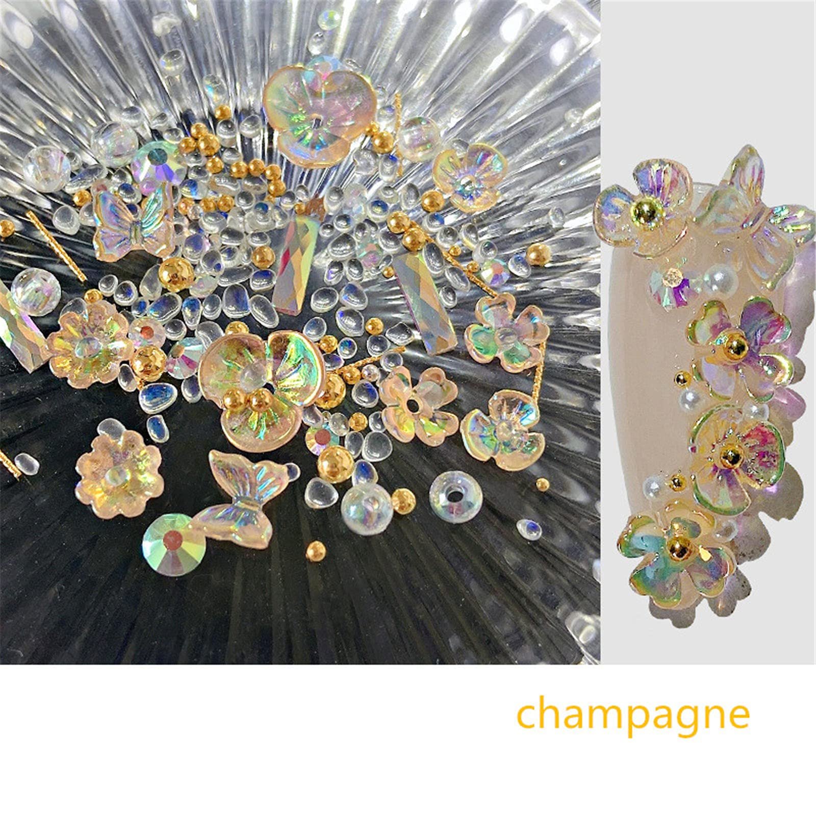 Квітка Метелик Crystal Металеві заклепки Бісер Стрази, фото №2