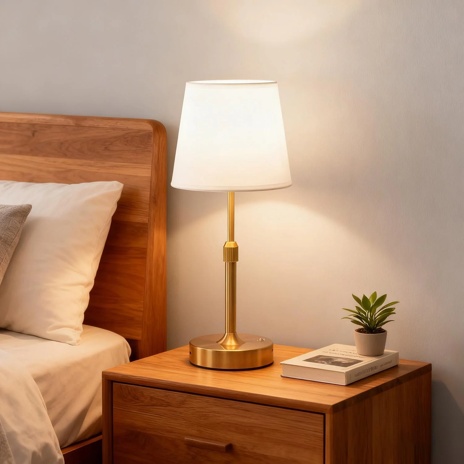 LED Настільна лампа Wireless Dimmable USB-C Height Adjustable 5200 mAh Gold, фото №3