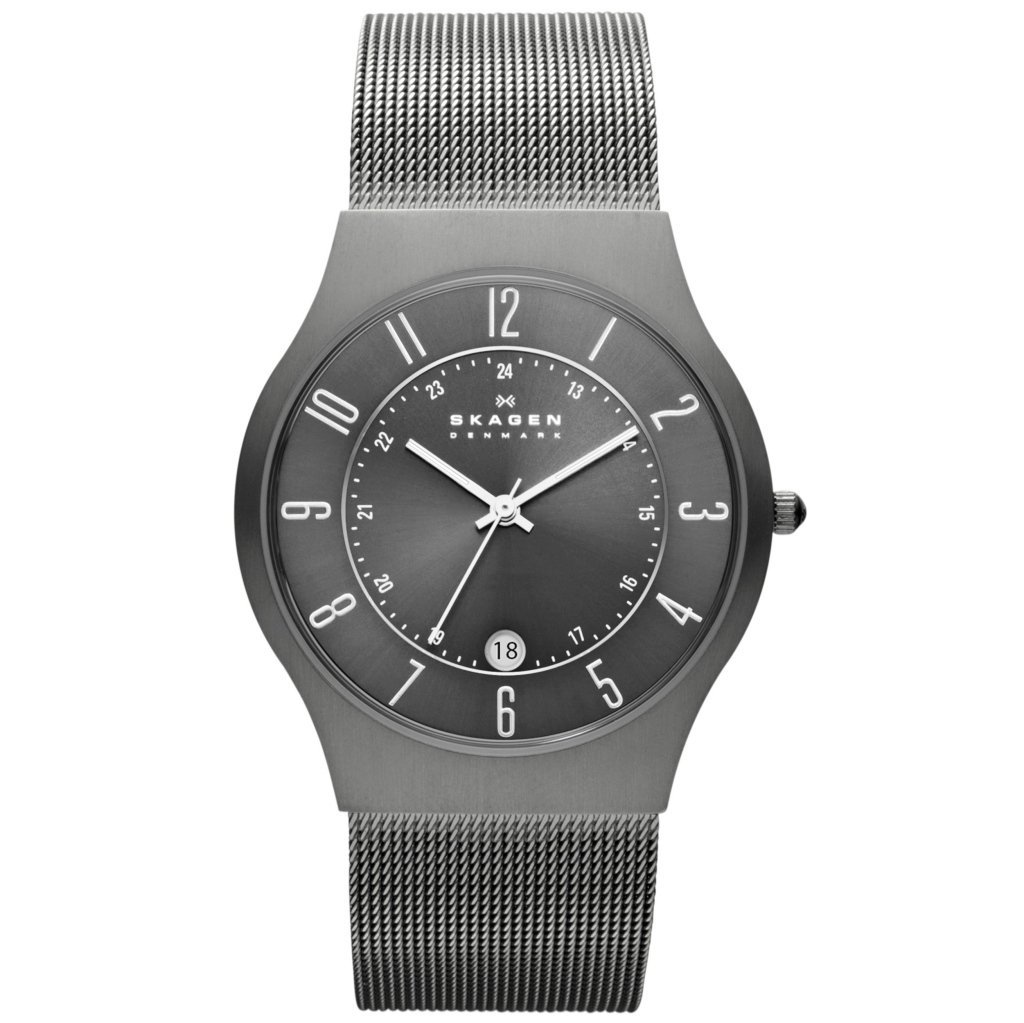 Чоловічий годинник Skagen Sundby Titanium, кварцовий механізм з трьома стрілками, ремінець з нержавіючої сталі або шкіри, фото №1