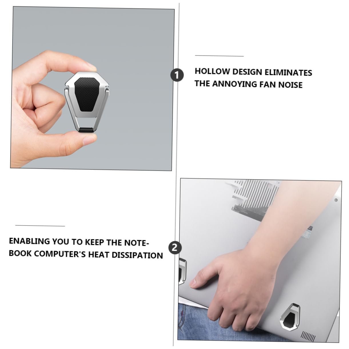 Підставка для ноутбука регульована по висоті, складана, пакування з 2 штук, фото №8