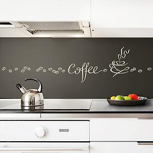 Наклейка на стіну Grandora 1045W Набір Кавова чашка та кавові зерна Кремово-білий - Фото 1