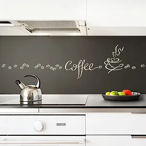 Наклейка на стіну Grandora 1045W Набір Кавова чашка та кавові зерна Кремово-білий - Фото 1