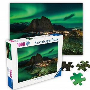 Пазл Ravensburger 12000357 Aurora Borealis Norway, Northern Lights Over Hamnoy 1000 деталей - Фото 1
