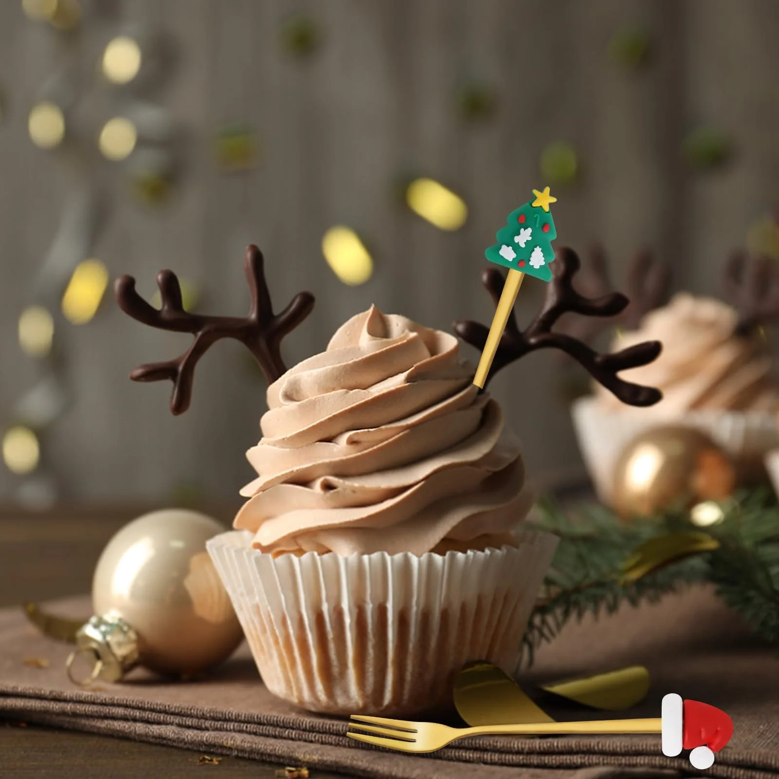 Набір різдвяних ложок і виделок з 14 предметів, фото №5