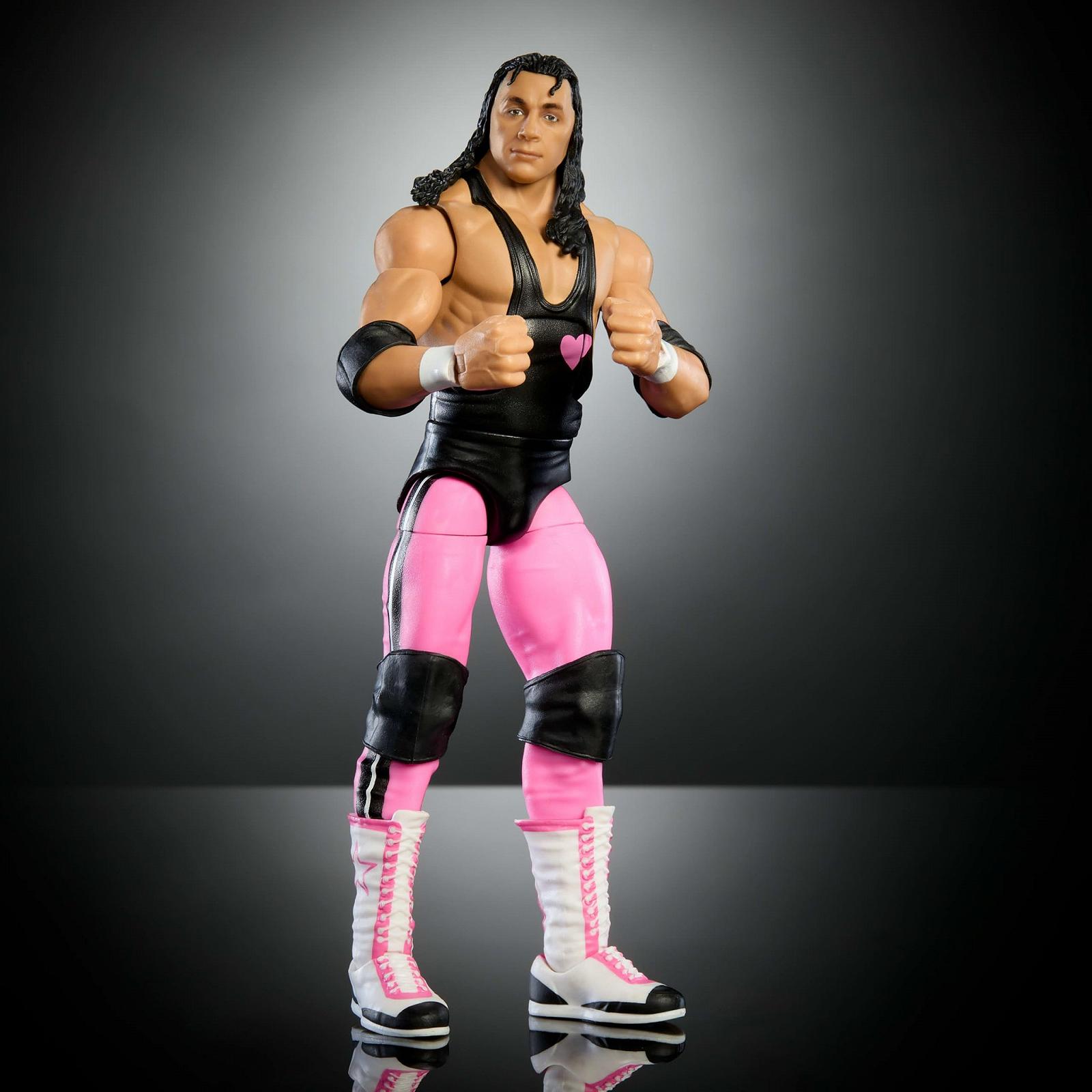 Экшн-фигурка Mattel Elite Collection WWE, премиальный набор Bret Hart Live Event, Wrestlemania с деталями Howard Finkel Build-A-Figure, фото №5