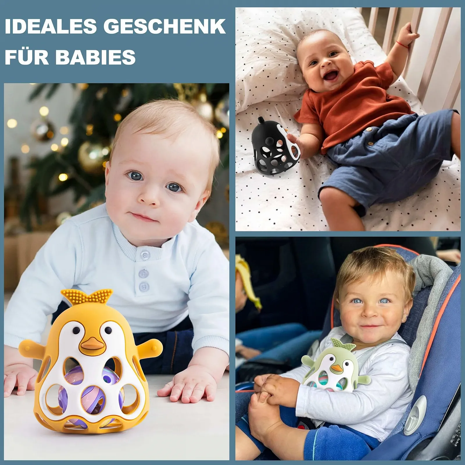 Погремушка-прорезыватель Farout Пингвин, игрушка для развития моторики Oball, розовый, фото №7 Погремушка-прорезыватель Farout Пингвин, игрушка для развития моторики Oball, розовый, фото №7