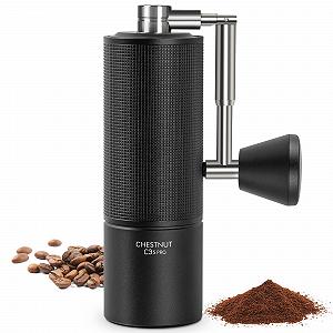 Кофемолка ручная TIMEMORE Chestnut C3s PRO, обновленный цельнометаллический корпус, ручная кофемолка со складной ручкой, для эспрессо и френч-пресса Черная - Фото 1