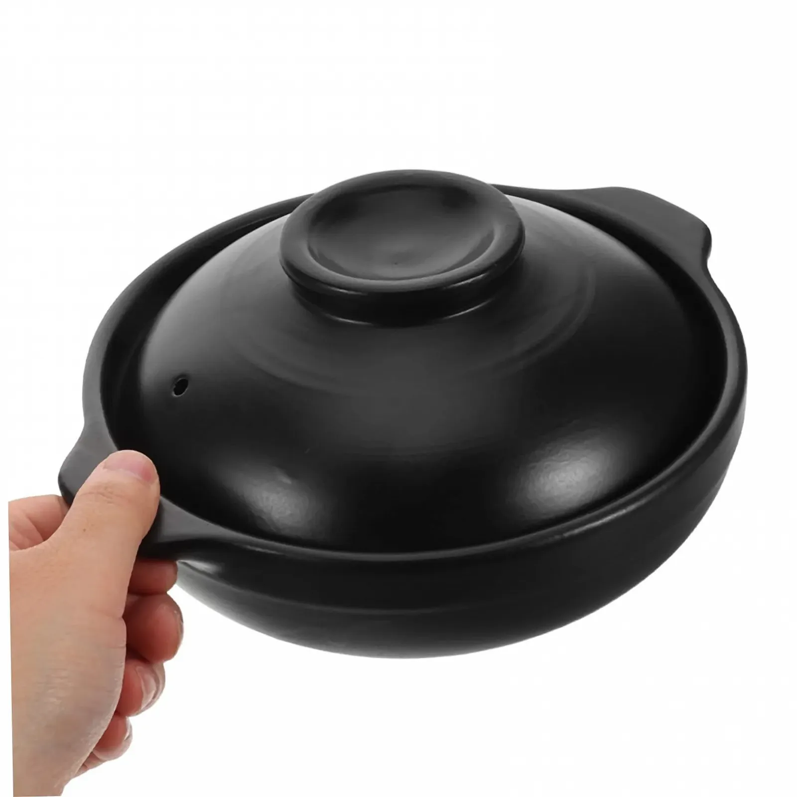 Кастрюля с крышкой термостойкая для пасты супов и рагу для открытого огня керамическая, фото №4