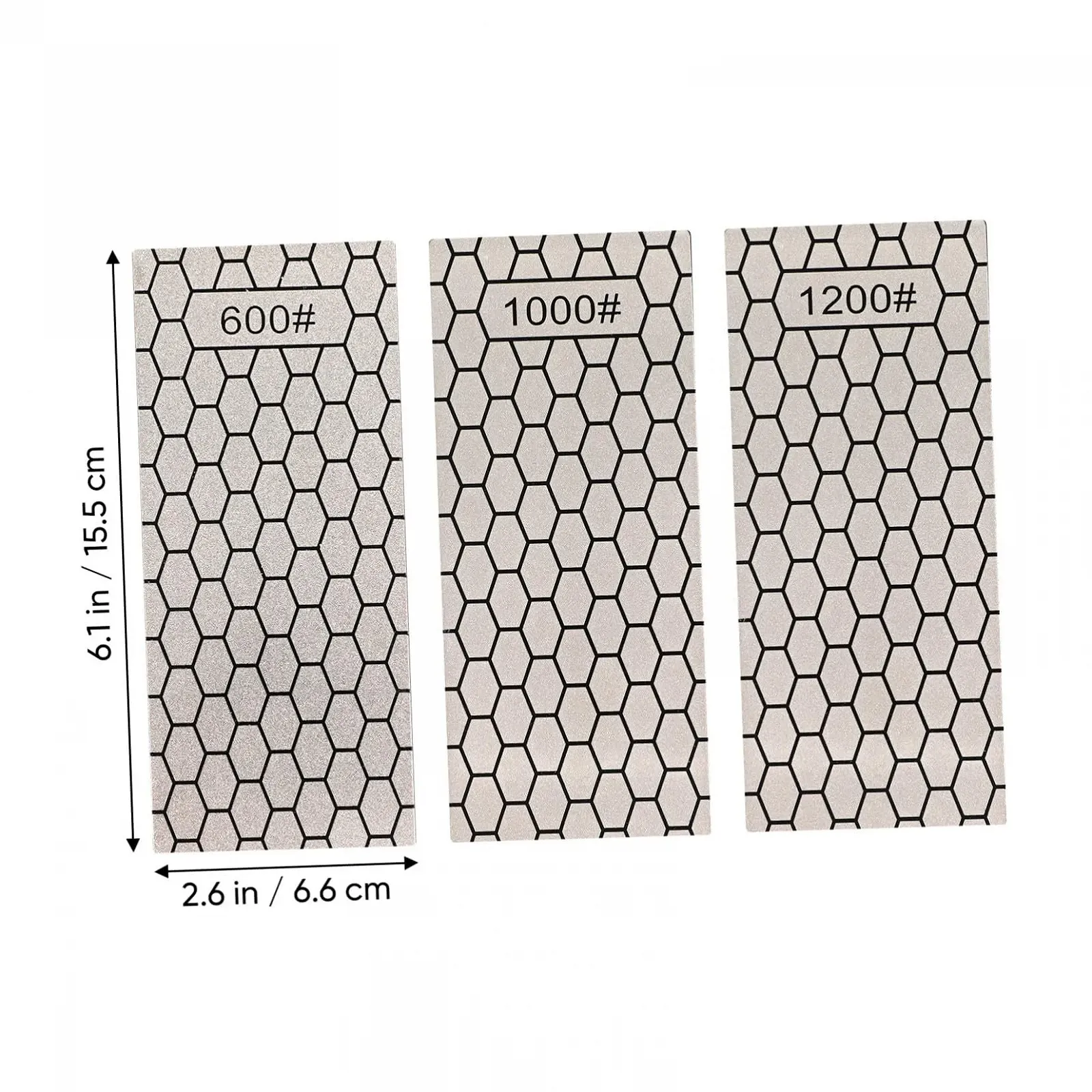 Набор из 3 алмазных точильных камней Diamond Whetstone для кухонных ножей и ножниц практичный долговечный универсальный, фото №2