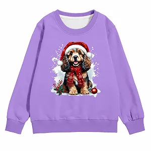 Свитшот с принтом Generisch с круглым вырезом, карман для девочки, длинный рукав, уютный зимний пуловер, мягкий флис, повседневный верх для праздничного Рождества - Фото 1