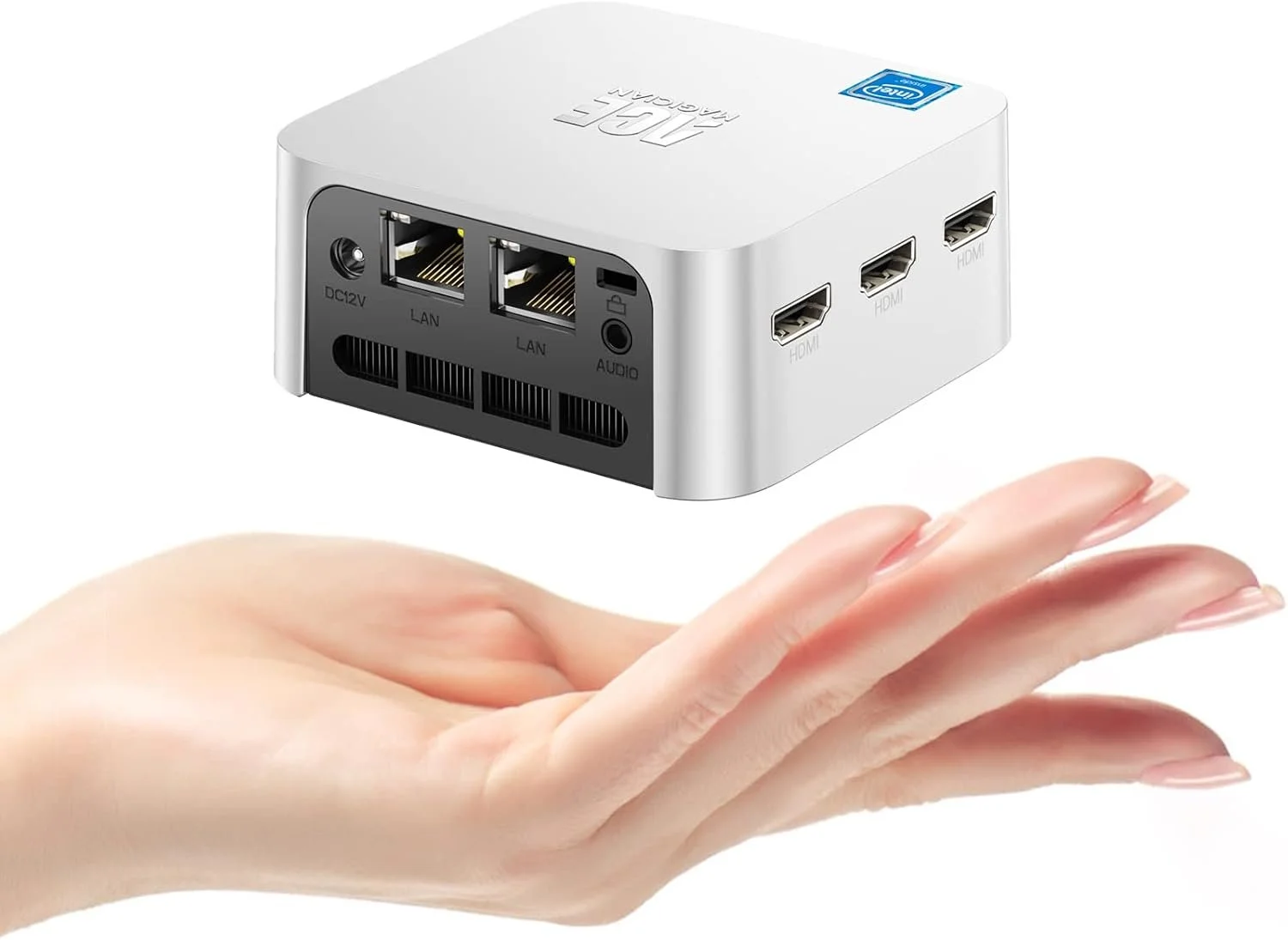 Міні ПК ACEMAGIC Vista Mini V1 / Intel N150 / RAM 8GB / SSD 256GB / 3 x HDMI / 2 x LAN / Wi-Fi / Bluetooth / Windows 11 / Сріблястий, фото №1