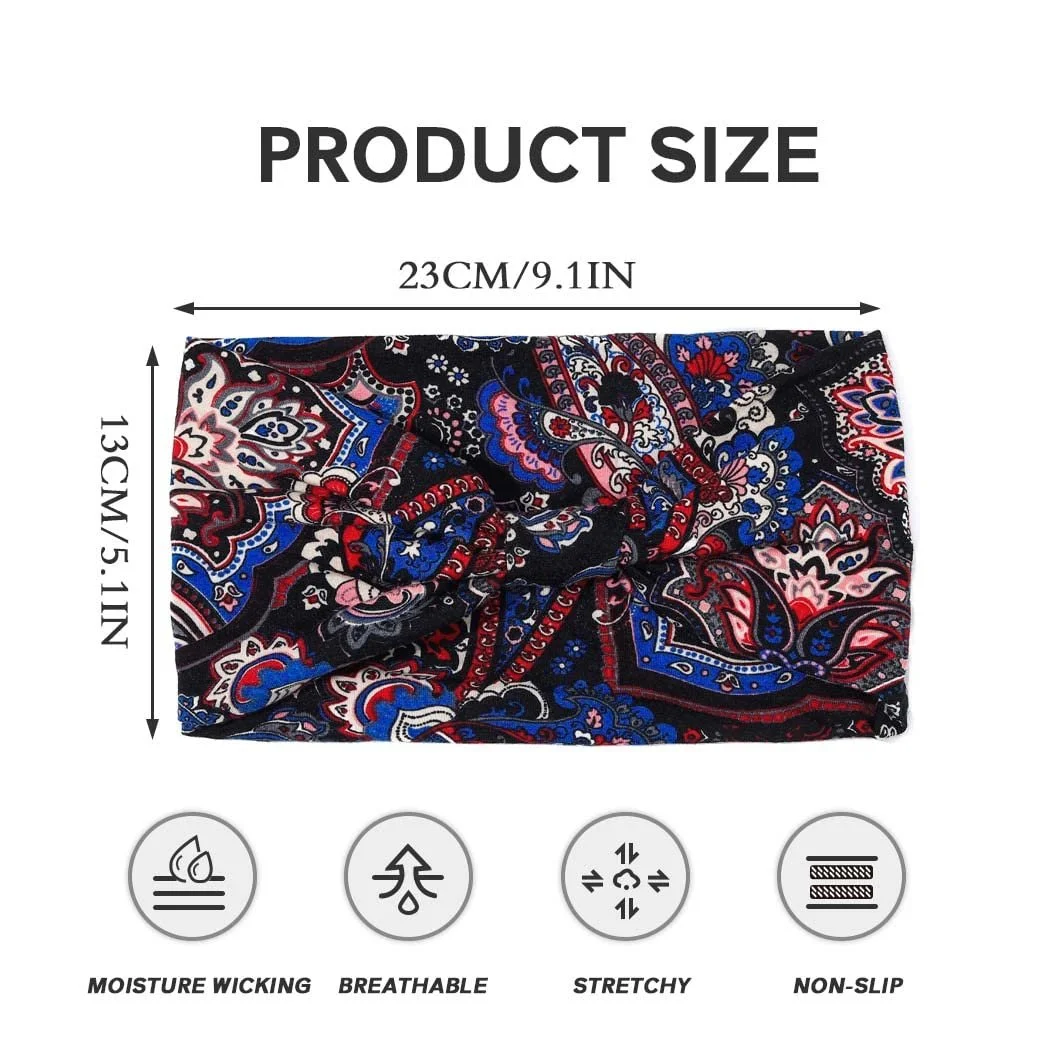 Пов'язка на голову Широка еластична Квіткова, фото №5