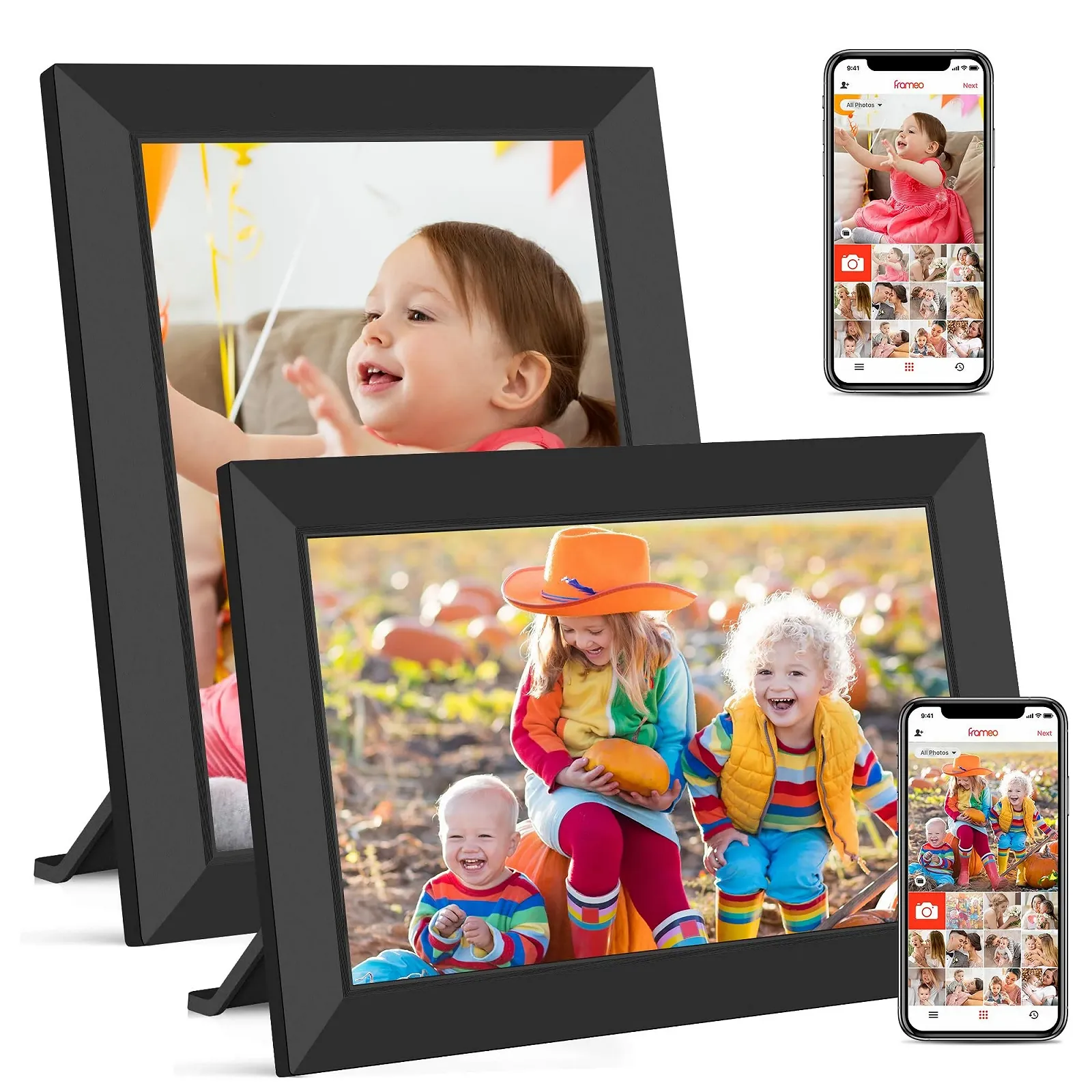 Цифровая фоторамка WONNIE Frameo 10.1 дюйма HD 1280 x 800 IPS Touchscreen 32 GB WiFi Auto Rotation (2 шт.), фото №1