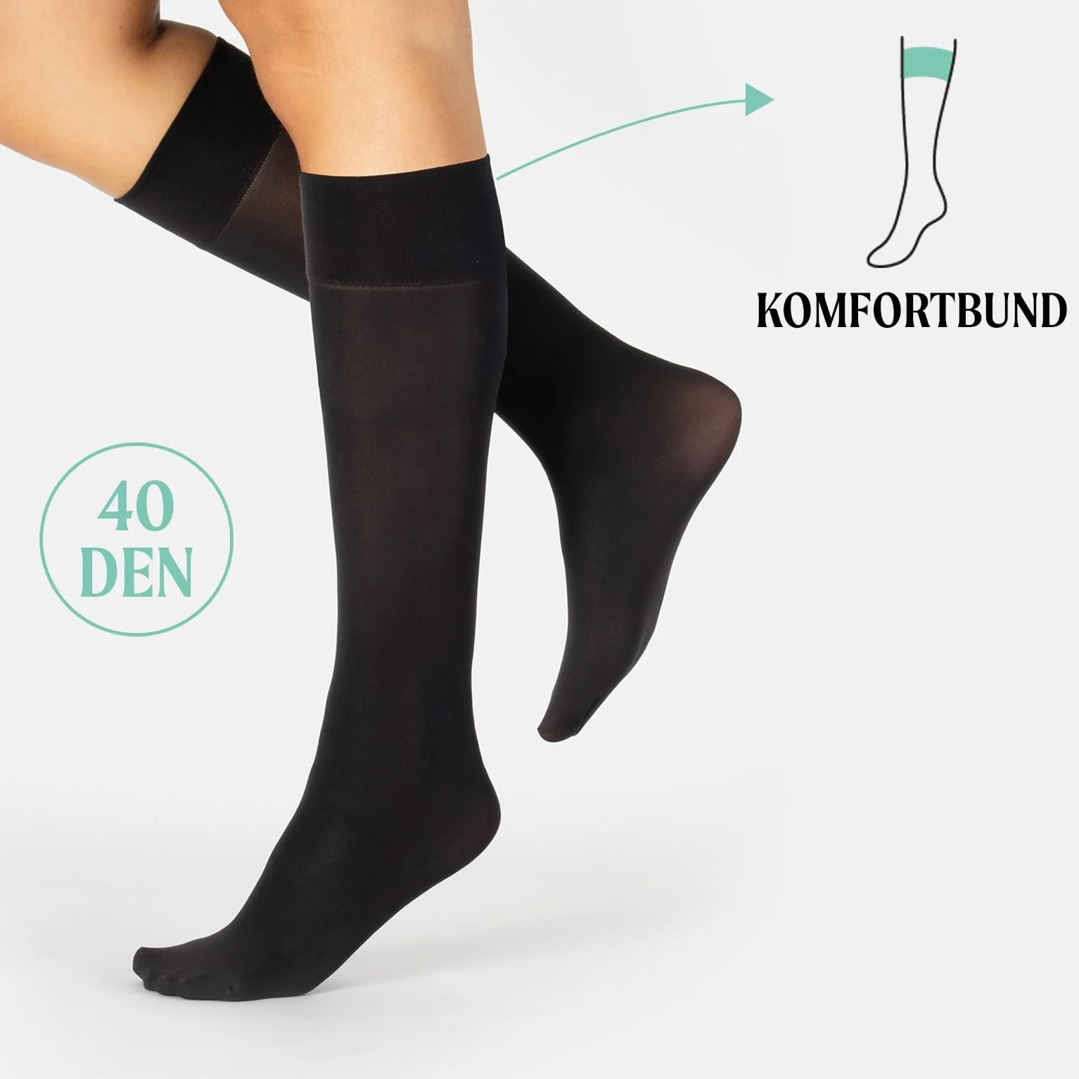 Гольфи CALZITALY Непрозорі з мікрофібри, 40 ден, 4 пари, Зроблено в Італії, фото №2