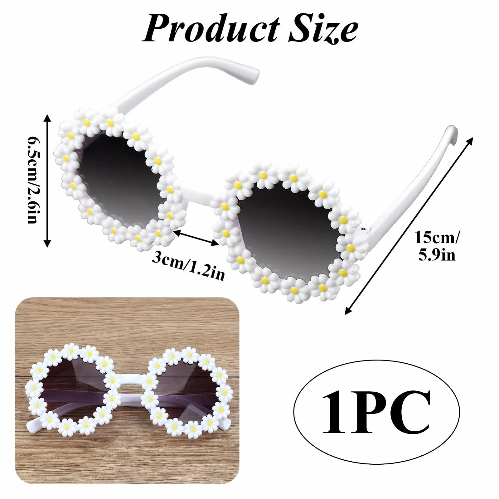 Круглі Сонцезахисні Окуляри Daisy Класичні, Жіночі, Захист UV400, фото №2