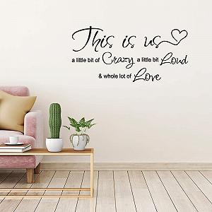Вінілова наклейка на стіну This is Us Crazy Loud Love 57 x 27,5 см synthetic.ua - Фото 1