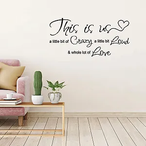 Виниловая наклейка на стену This is Us Crazy Loud Love 57 x 27,5 см synthetic.ua - Фото 1