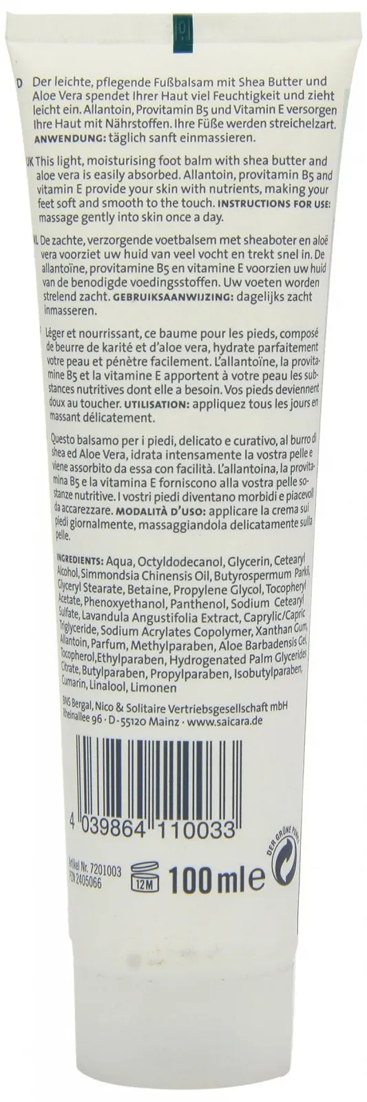 Бальзам для ніг Saicara 100 мл, фото №2