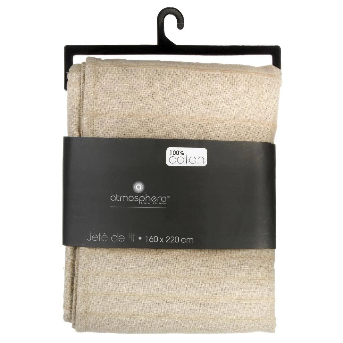 Покрывало Хлопок Atmosphera Лён 160 x 220 см Бежевый, фото №2