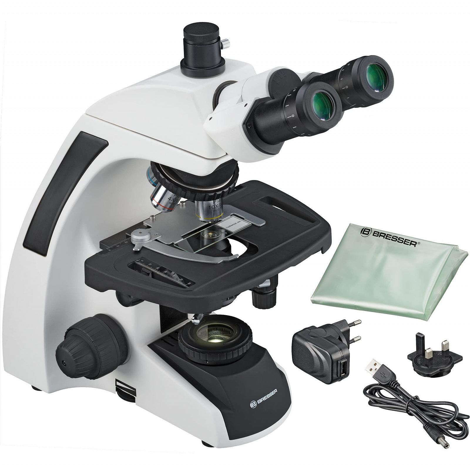 Микроскоп Bresser Science Infinity Professional, тринокулярный, проходящий свет, увеличение 40-1000x, planachr линзы, подсветка Köhlerian, очень яркий 3W LED, коаксиальный поперечный столик, c-mount адаптер, фото №6