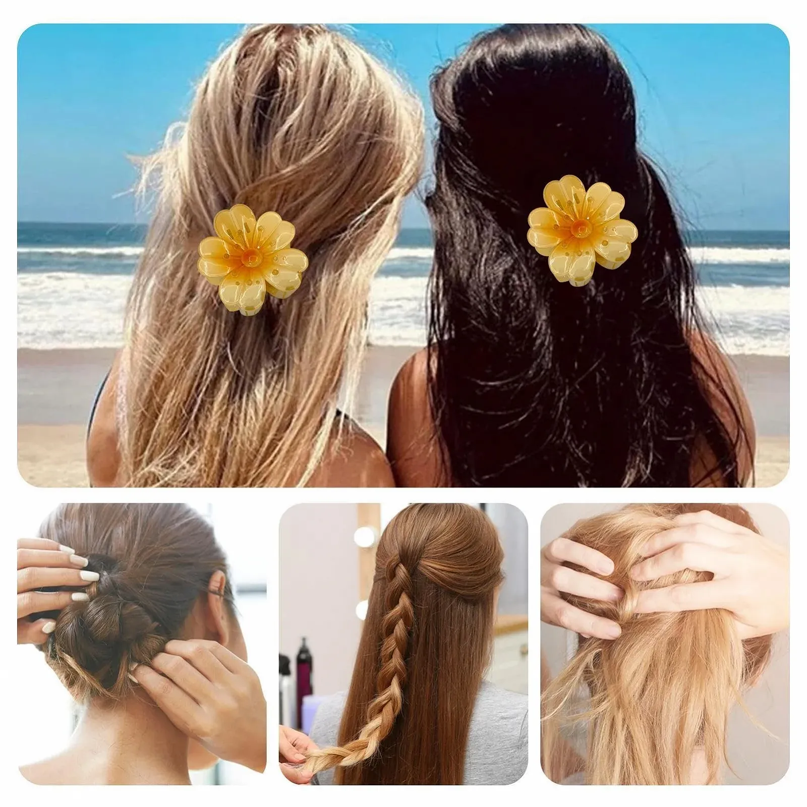 Заколка для волос Цветок, 3 шт. милые разноцветные заколки для когтей, фото №4 Заколка для волос Цветок, 3 шт. милые разноцветные заколки для когтей, фото №4