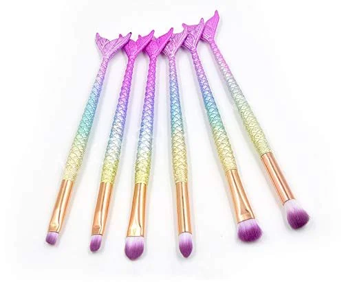 Набор кистей для макияжа Gshy, 6 шт, русалочка, для глаз, фото №3