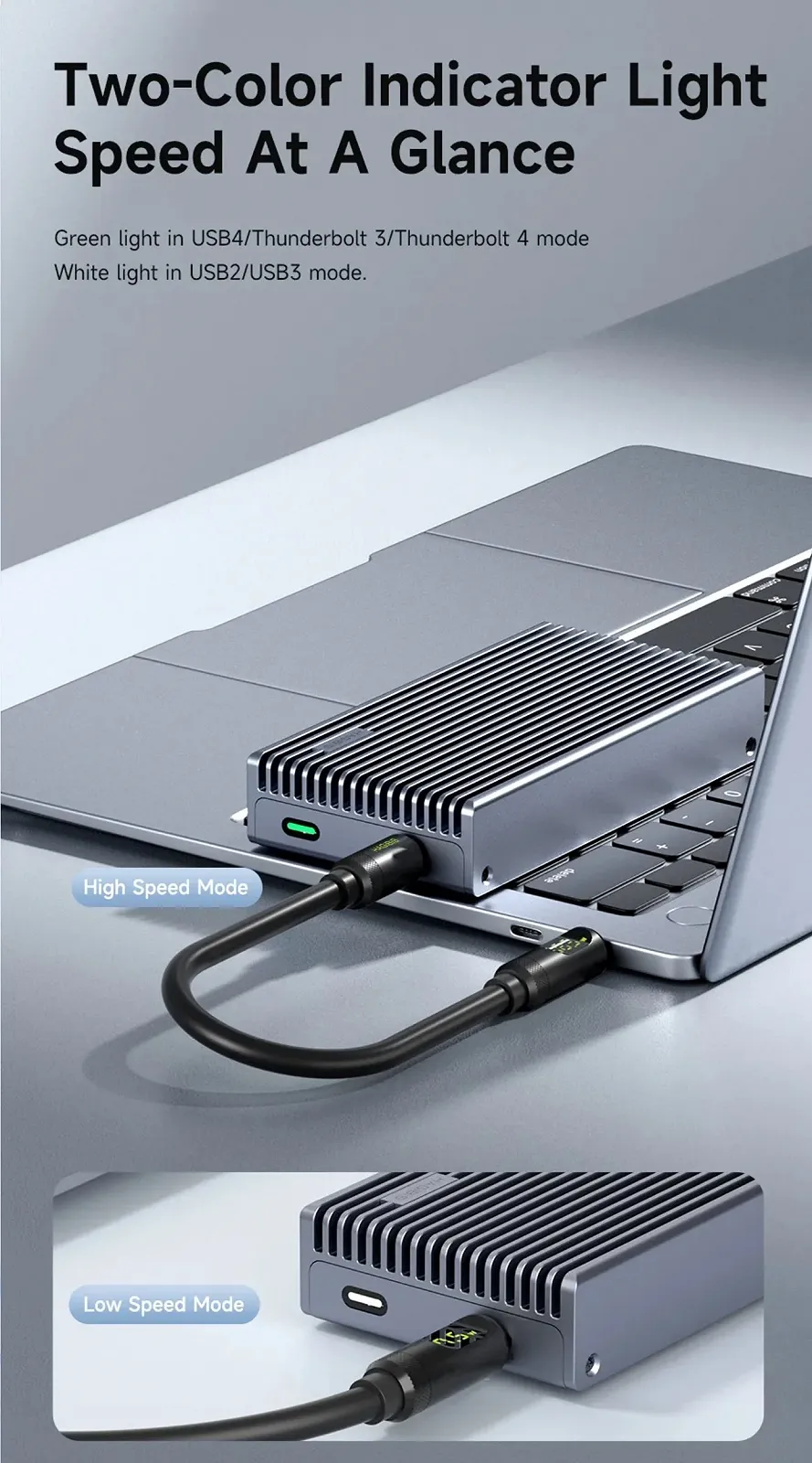 Внешний карман HAGIBIS MC40 40Gbps M.2 NVMe SSD to USB4, Thunderbolt 4 Black, фото №10 Внешний карман HAGIBIS MC40 40Gbps M.2 NVMe SSD to USB4, Thunderbolt 4 Black, фото №10