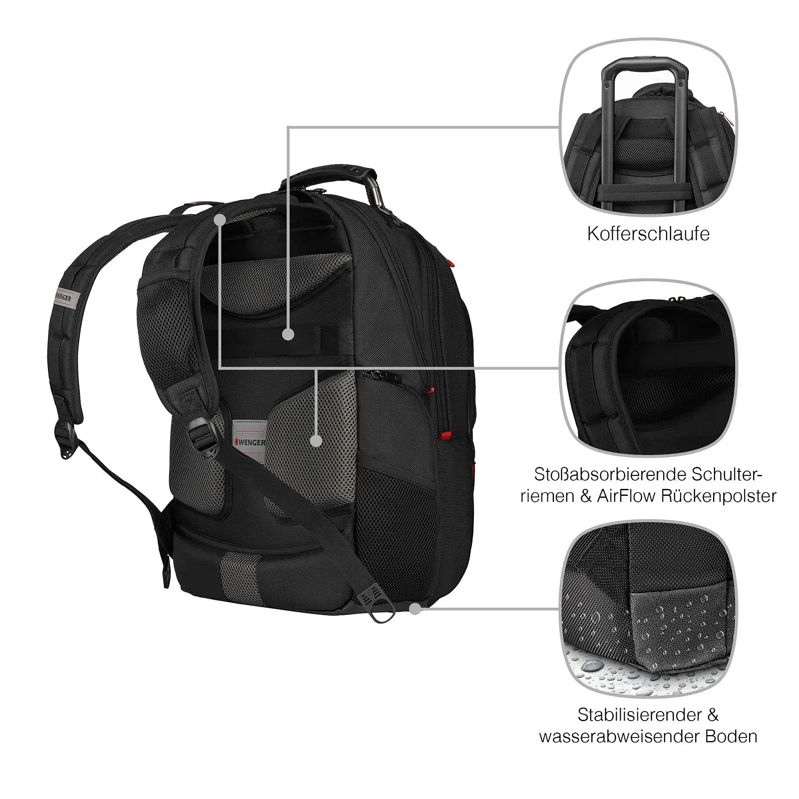 Рюкзак для ноутбука WENGER Pegasus 606492 Deluxe 14-16 дюймов 25 L Черный, фото №5 Рюкзак для ноутбука WENGER Pegasus 606492 Deluxe 14-16 дюймов 25 L Черный, фото №5
