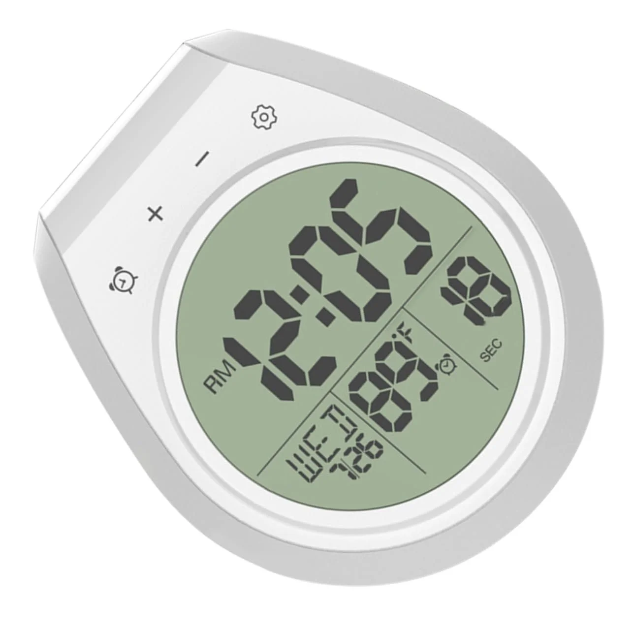 Цифровий настінний годинник FUNOMOCYA з термометром для кухні, підвісний для ванної кімнати, фото №1