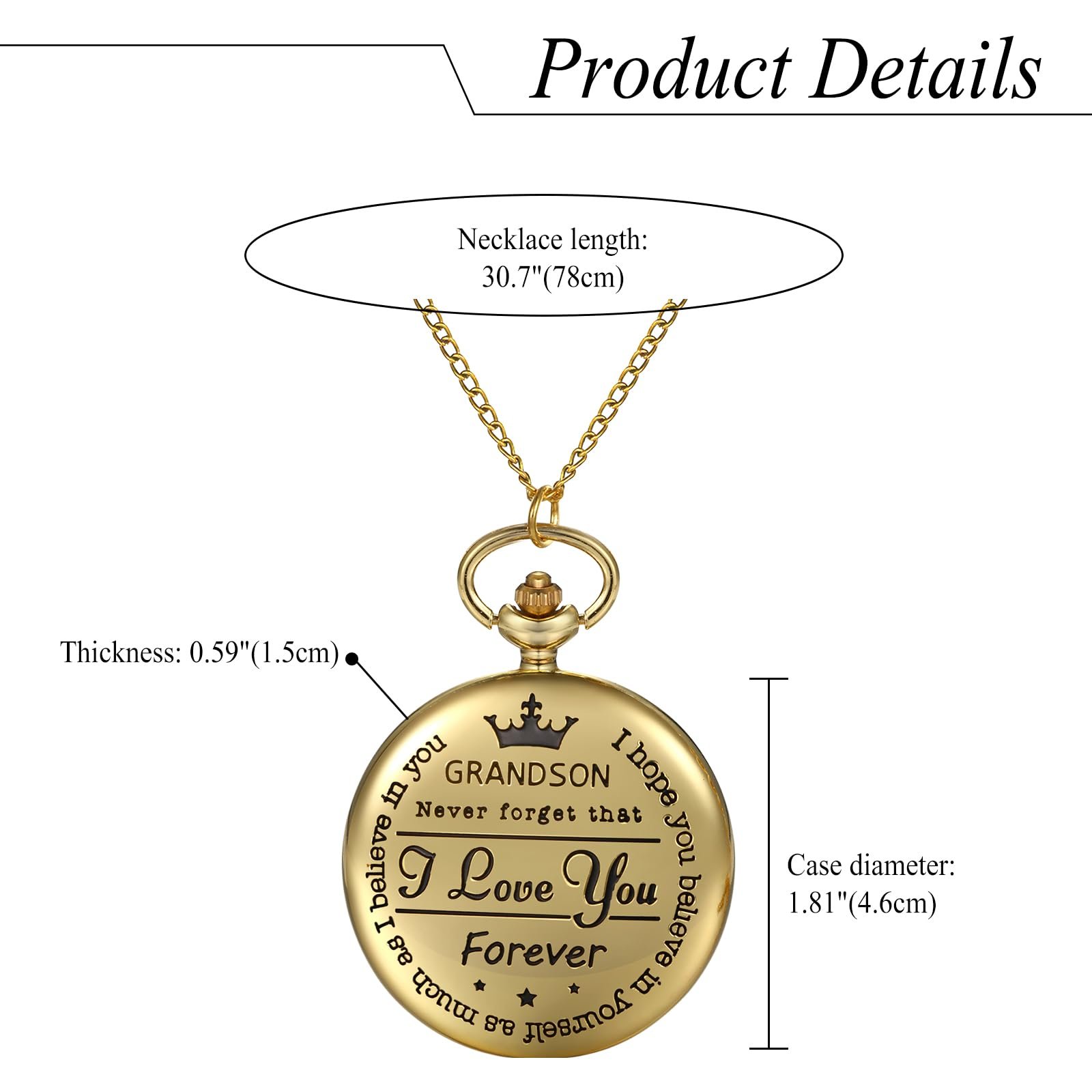 Кишеньковий годинник JewelryWe Ретро Royal Flush / Компас / Квіти / Дзвінок / Мотоцикл Бронзовий, фото №3