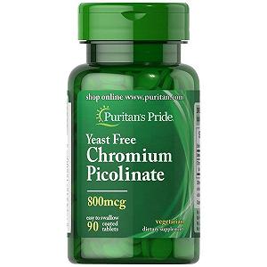 Витамины и минералы Puritan's Pride Chromium Picolinate 800 mcg Yeast Free 90 таблеток