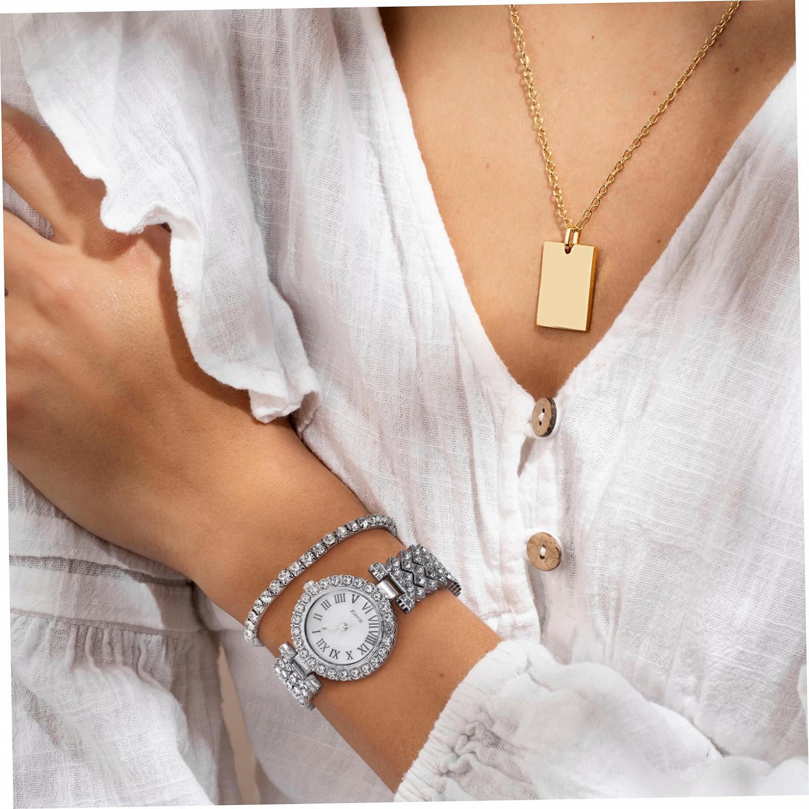 Женские часы Healvian Diamond-in в браслете, серебро, фото №9