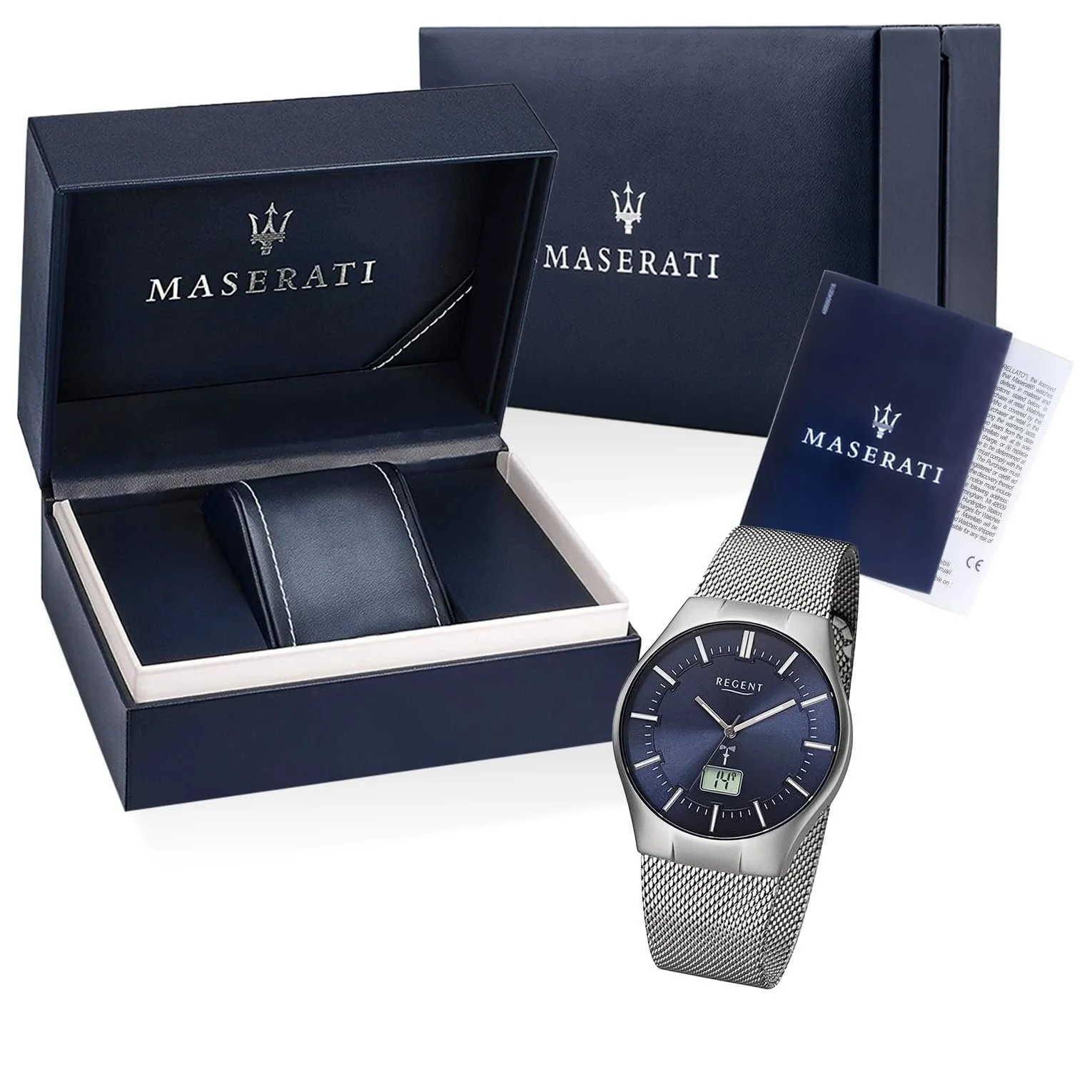 Годинник REGENT 88361334 Чоловічий Аналоговий Радіо Сріблясто-Синій Браслет, фото №4