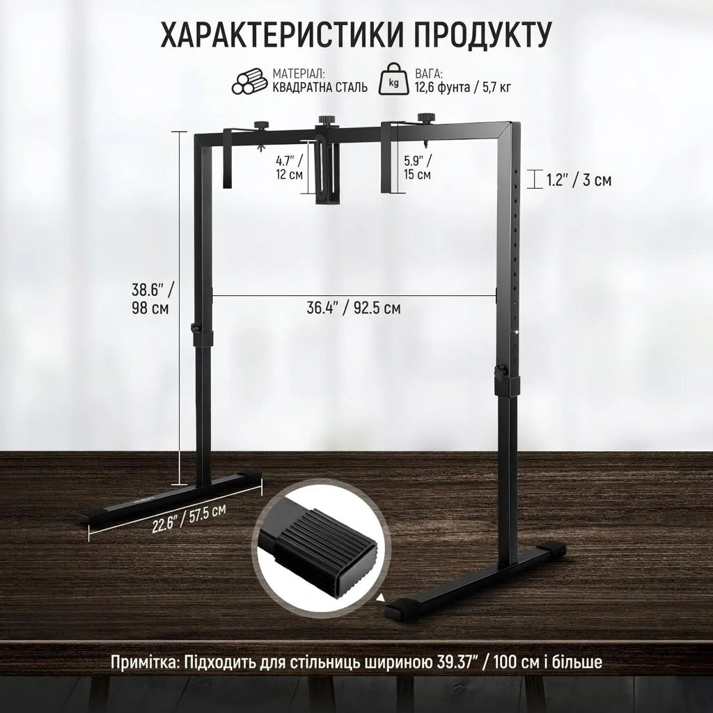 Стійка для настільної зйомки з верхнім кріпленням камери Neewer ST100 / 100 x 92.5 см / Чорний, фото №5