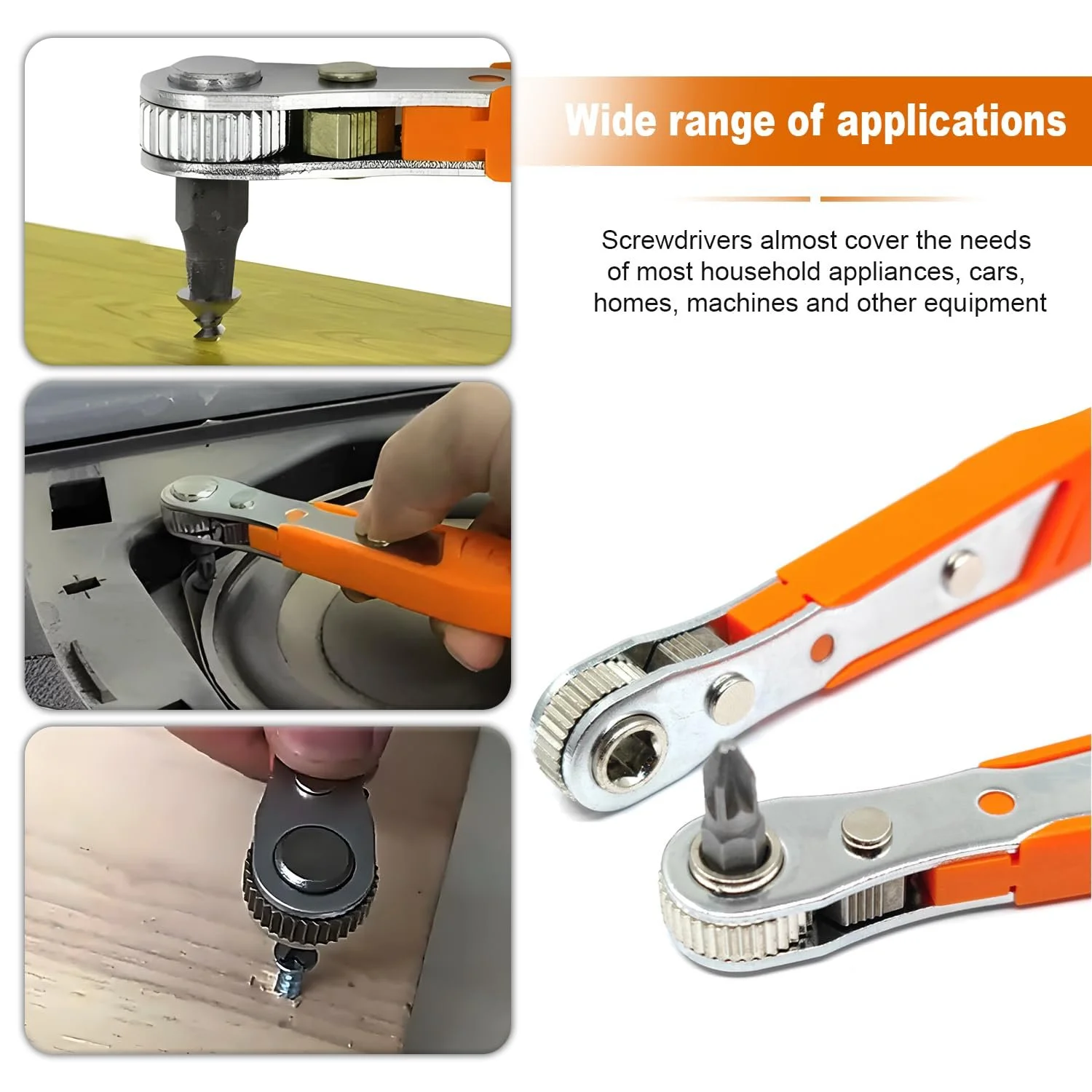 Набір викруток з тріскачкою 1/4 Магнітний Phillips Slotted Torx Hex 19 предметів, фото №4