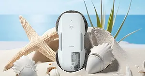 Робот для миття вікон Fmart T10 з автоматичною двосторонньою системою розпилення, потрійною системою безпеки, інтелектуальною навігацією, дистанційним керуванням, для всіх гладких поверхонь, з 10 серветками synthetic.ua - Фото 1