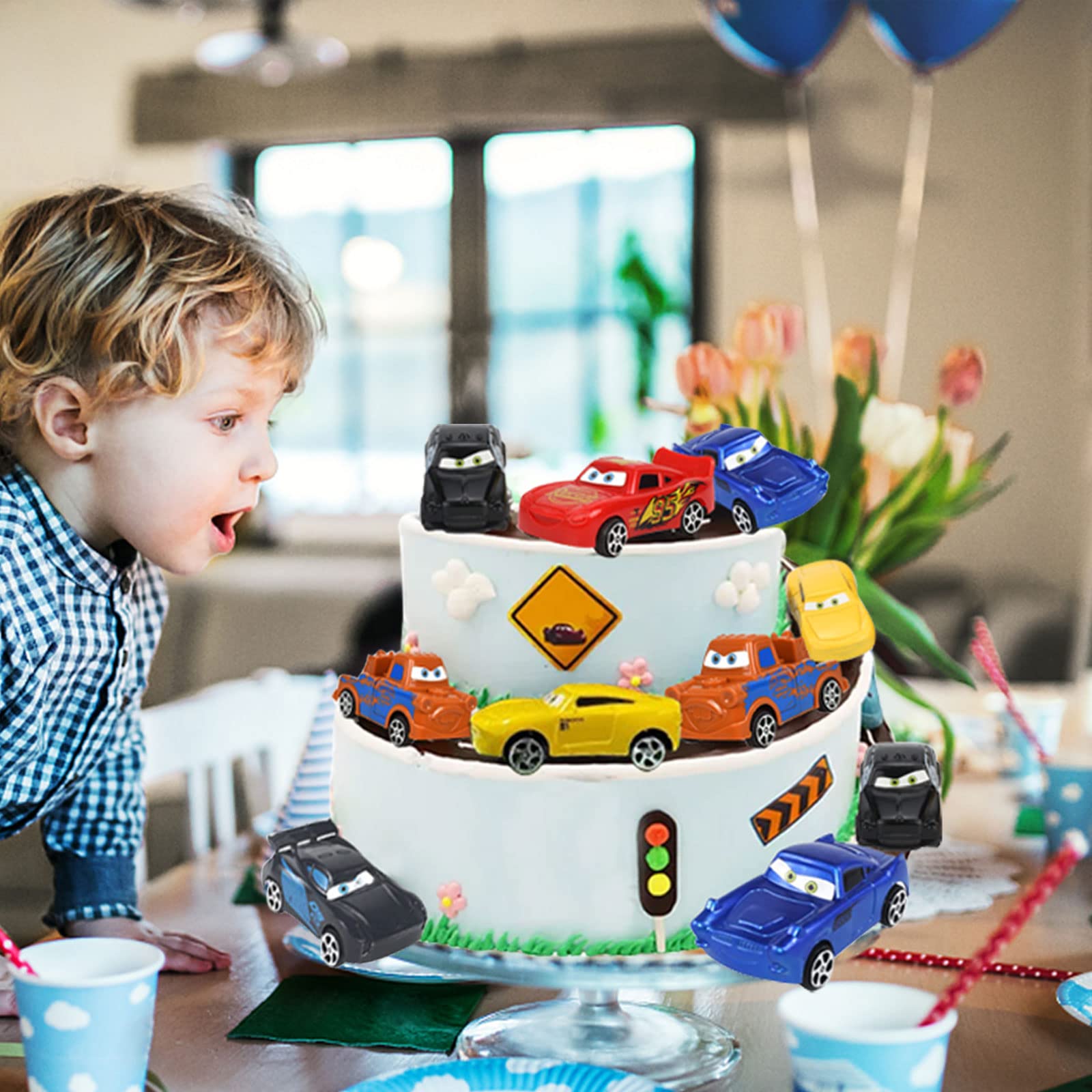 Игрушечный автомобиль Naotona Cake Decoration Children 6 Pack Cars Cake Topper для девочек от 3 лет, фото №4