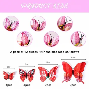 Наклейки на стіну Метелики Набір 12 шт. Акварельні Рожеві synthetic.ua - Фото 1