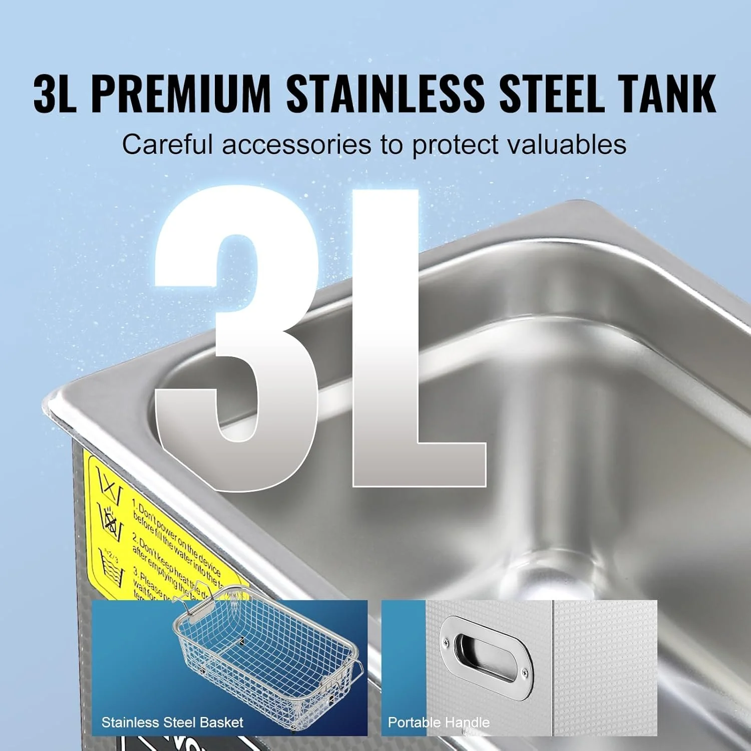 Ультразвуковий очисник Vevor Ultrasonic Cleaners 3L KZ-D3 Silver, фото №6 Ультразвуковий очисник Vevor Ultrasonic Cleaners 3L KZ-D3 Silver, фото №6