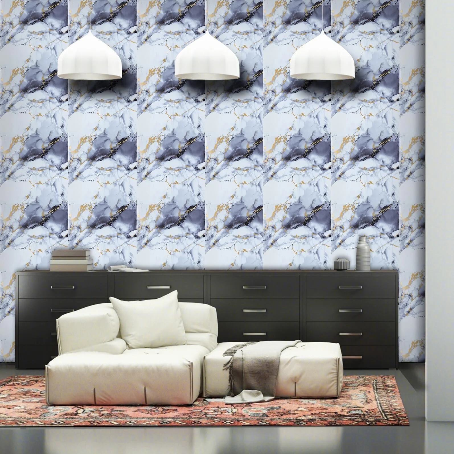 Наклейка на стіну LIFKOME Набір 40 шт Мармурова плитка ПВХ, фото №4