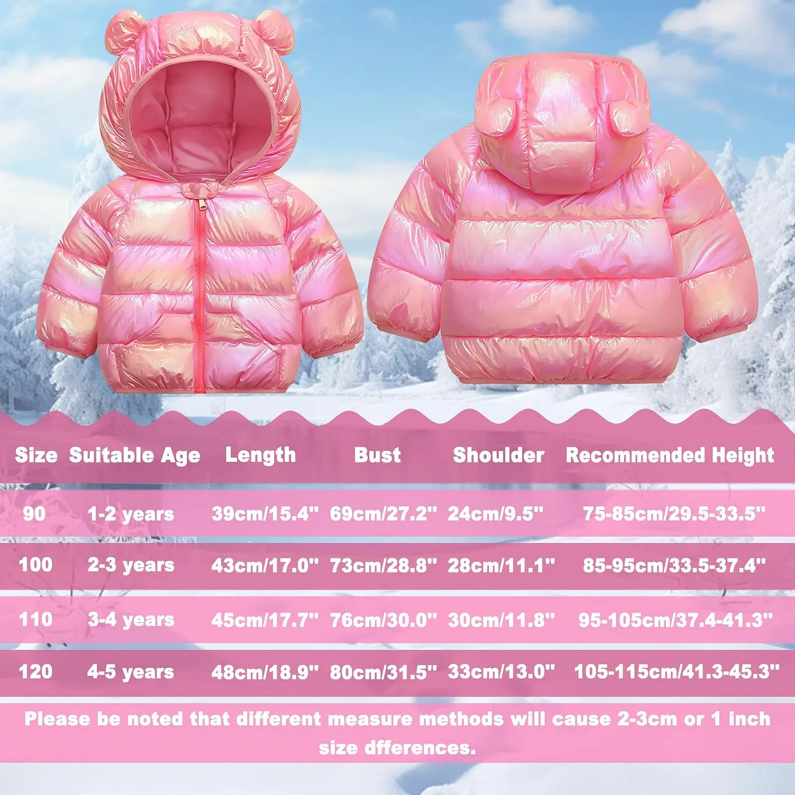Детская зимняя куртка Baogaier с капюшоном, водонепроницаемая, ветронепроницаемая, легкая, теплая, стеганая куртка-пуховик, блестящая зимняя куртка, унисекс, для мальчиков и девочек, осенняя одежда, 1-5 лет, фото №6