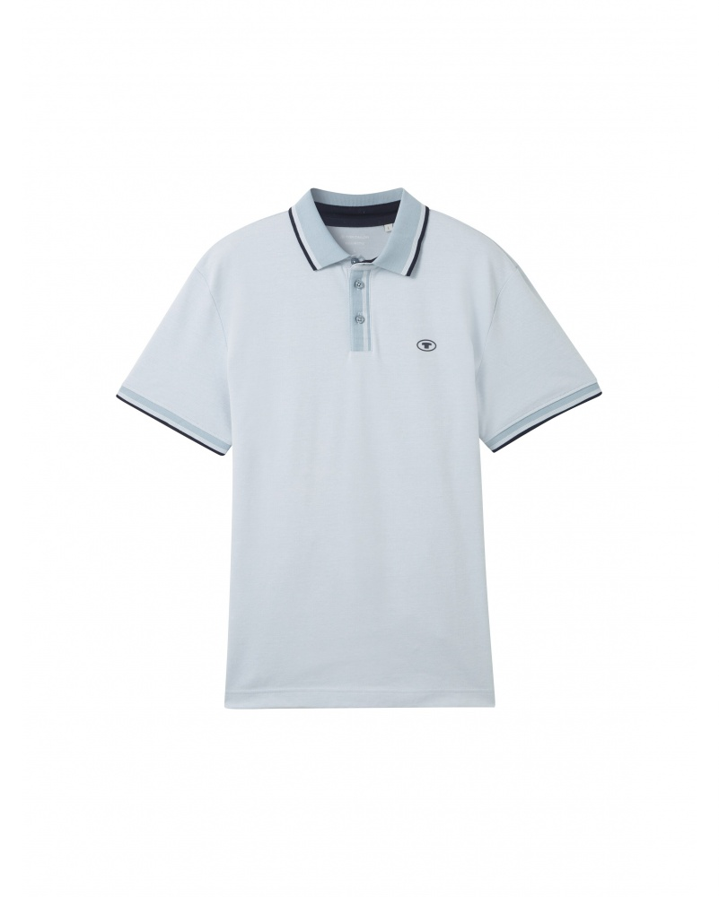 Поло POLO WITH DETAILED COLLAR 1040822-35199 Tom Tailor Блакитний M, фото №5