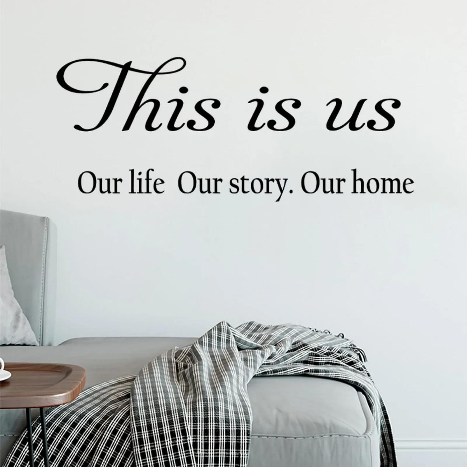 Наклейка на стіну "Das sind wir Unser Leben" Цитати для дому Самоклейна 57 x 22 см, фото №3
