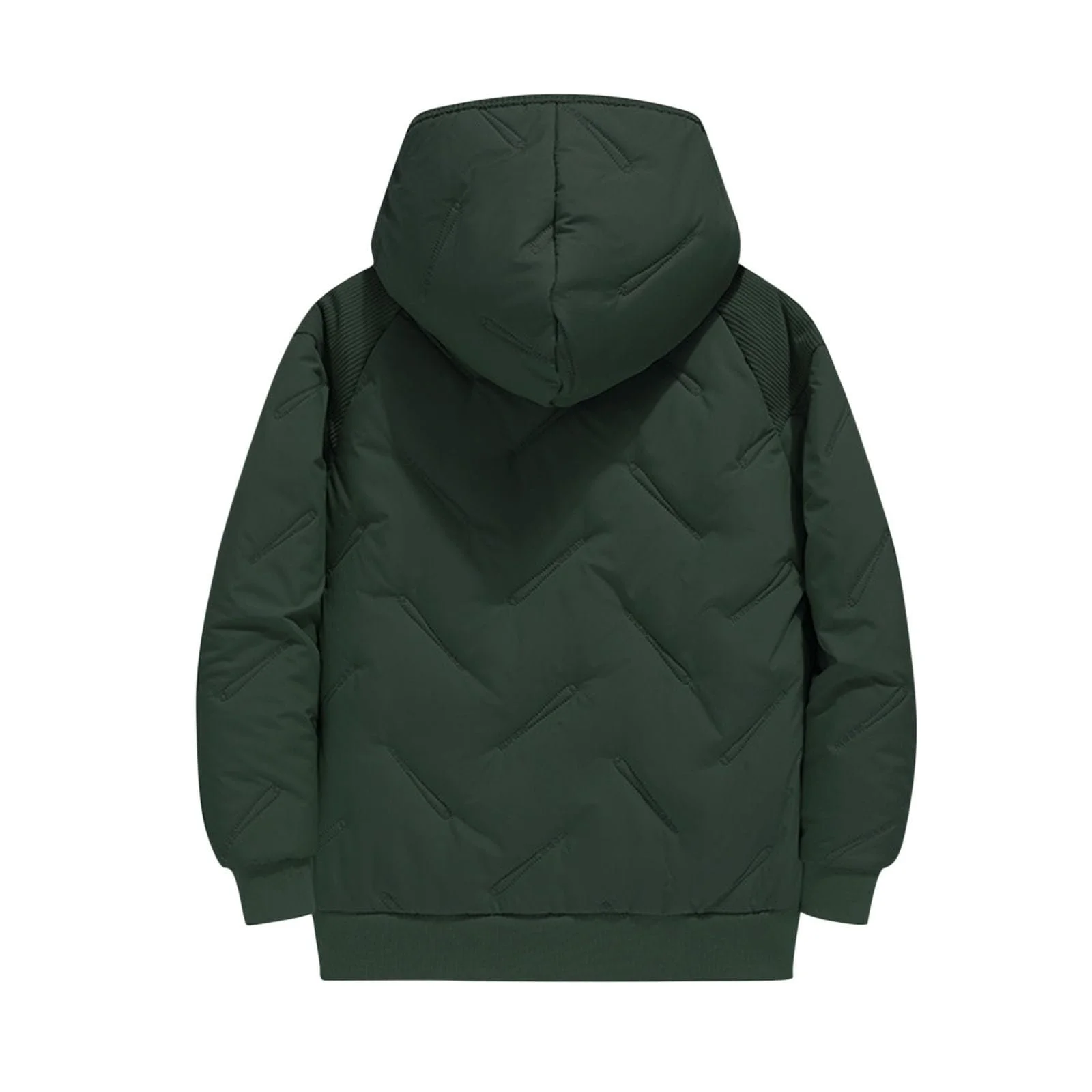 Пальто для мальчиков Детская зимняя куртка Пуховик с подкладкой Teddy Теплая зимняя стеганая куртка Черная ветрозащитная куртка с капюшоном Пуховики Однотонное пуховое пальто, фото №4