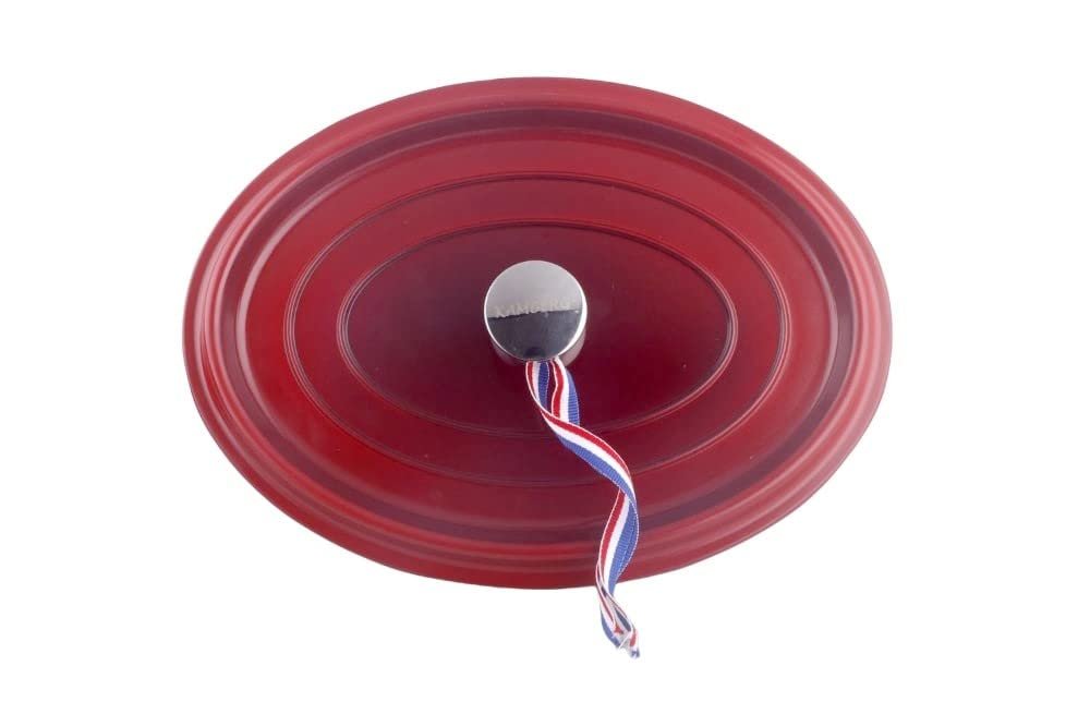 Жаровня Kamberg 0008190 26 см овальна литий алюміній ефект каменю для всіх типів плит без PFOA червона, фото №6