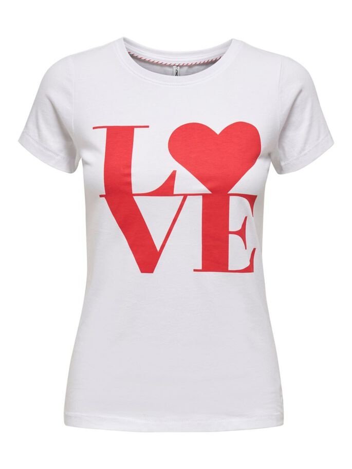 Футболка ONLLOVE LIFE FIT TOP BOX JRS 15226018  HEART ONLY Білий M, фото №1