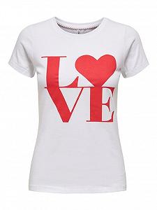 Футболка ONLLOVE LIFE FIT TOP BOX JRS 15226018  HEART ONLY Білий XS - Фото 1